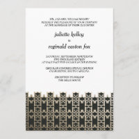 Mills House Charleston Black und Gold Einladung