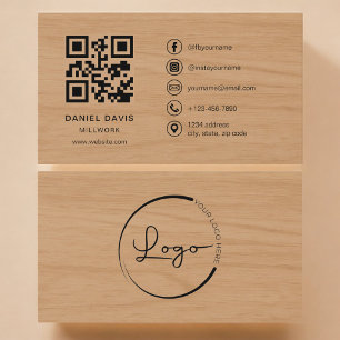 Millwork Holz Professional QR Code Visitenkarte