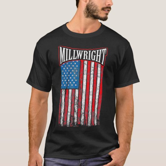 Millwright American Flag Gift _2  T-Shirt (Vorderseite)