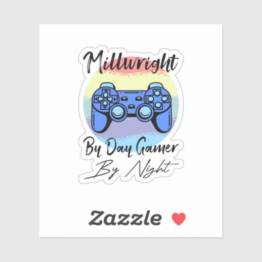 Millwright By Day Gamer By Night Aufkleber (Blatt)