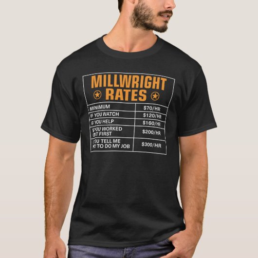 Millwright Rates Gift - Millwright Stundensätze T-Shirt (Vorderseite)