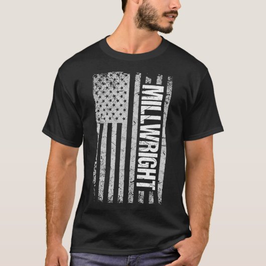 Millwright s American Flag Gift T-Shirt (Vorderseite)