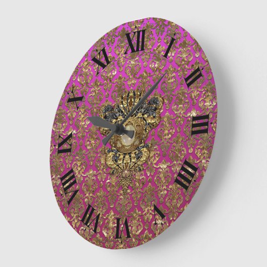 Milly's Damask Große Wanduhr (Winkel)