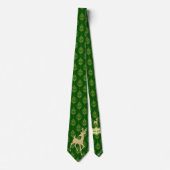 Milo Christmas Collection Gold Deer on Green Krawatte (Vorderseite)