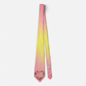 Milo Dale Pink & Gelbe Blume Herz Männer Necktie Krawatte (Vorderseite)