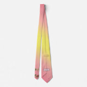 Milo Dale Pink & Gelbe Blume Herz Männer Necktie Krawatte (Rückseite)