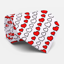 Milo Dale Red and White Hearts Men's Necktie Krawatte