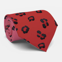 Milo Dale Red und Black Leppard Pink Necktie