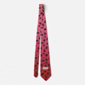 Milo Dale Red und Black Leppard Pink Necktie Krawatte (Rückseite)