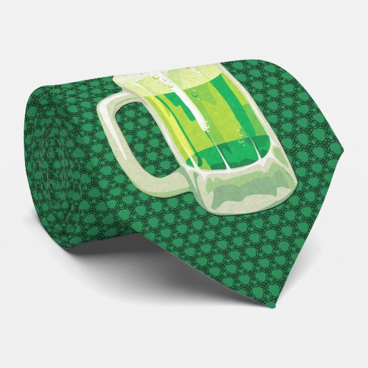 Milo Dale St Patrick's Black on Green Men's Krawat Krawatte (Gerollt)