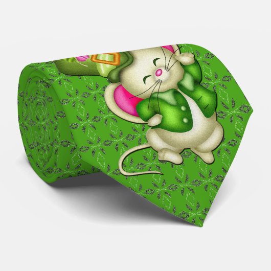 Milo Dale St. Patrick's Day Green Mouse Männer Kra Krawatte (Gerollt)