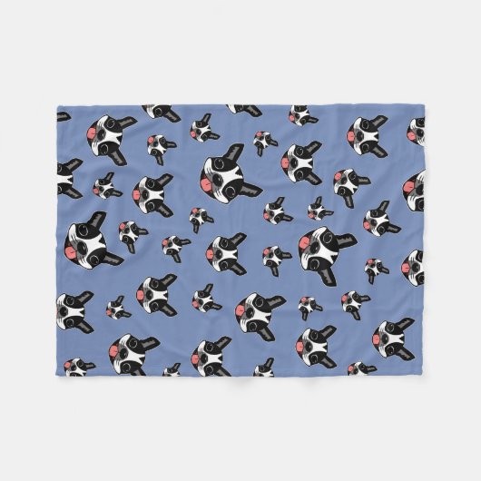 Milo das Boston Terrier Fleecedecke (Vorderseite (Horizontal))
