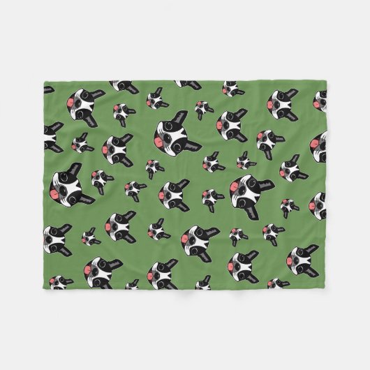 Milo das Boston Terrier Fleecedecke (Vorderseite (Horizontal))