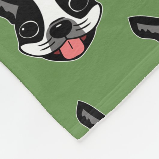 Milo das Boston Terrier Fleecedecke (Ecke)