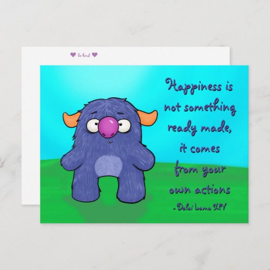 Milo das Monster, Postkarte (Vorne/Hinten)