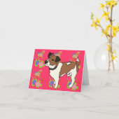 Milo der Jack Russell Karte (Gelbe Blume)