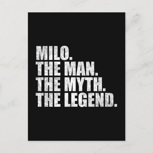 Milo Name, Milo Der Mann Der Mythos Die Legende Postkarte (Vorderseite)