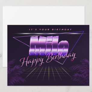 Milo Name Vorname lila retro Karte Geburtstag
