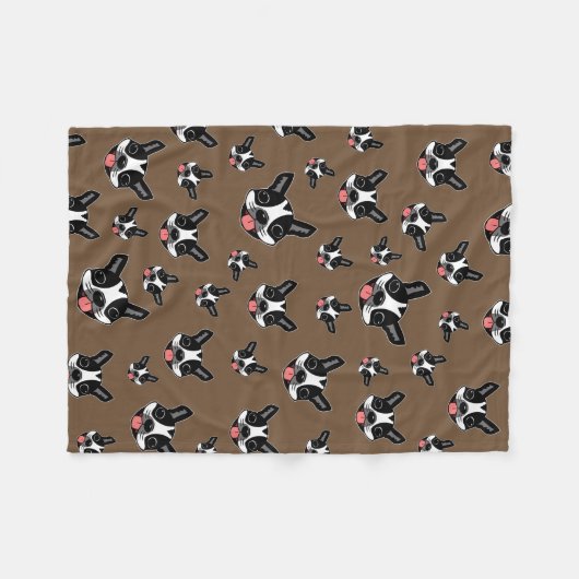 Milo The Boston Terrier Fleecedecke (Vorderseite (Horizontal))