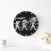 Milo von Croton und The Bull - Gym Motivierend Große Wanduhr (Zuhause)