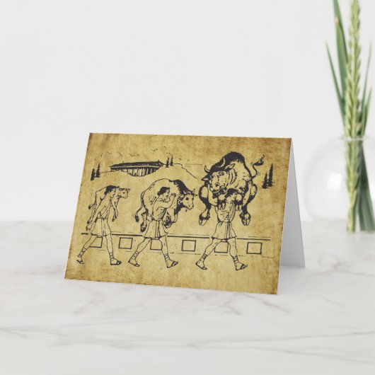 Milo von Croton und The Bull - Gym Motivierend Karte (Vorderseite)