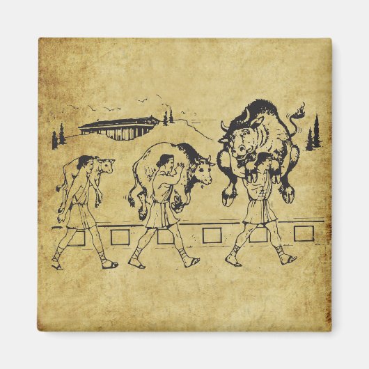 Milo von Croton und The Bull - Gym Motivierend Magnet (Vorne)