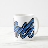 Milo Vorname Name blue Tasse Kaffeetasse (VorderseiteRechts)