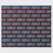 Milo Vorname Name Graffiti blue orange Geschenkpapier (Flach)