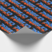 Milo Vorname Name Graffiti blue orange Geschenkpapier (Ecke)