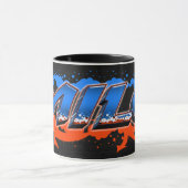Milo Vorname Name Graffiti blue orange Tasse (Zentrum)