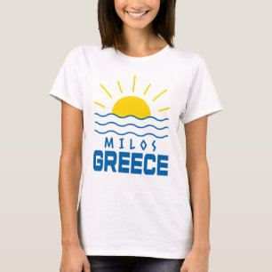 Milos Greece Sonnenschein und Meereswellen Frauen T-Shirt