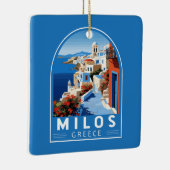 Milos Greece Travel Art Vintag Keramikornament (Rechts)