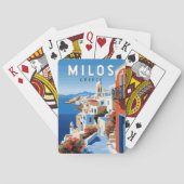 Milos Greece Travel Art Vintag Spielkarten (Rückseite)