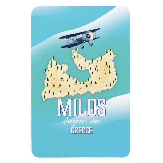 Milos, griechische Insel Karte Reiseplakatkunst. Magnet (Vertikal)