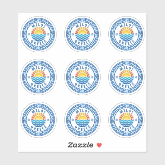 Milos Island, Griechenland Mehrfachpackzettel Aufkleber (Blatt)