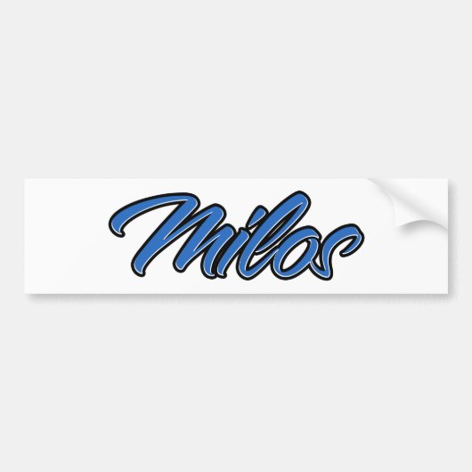 Milos Name blue Aufkleber Sticker Autoaufkleber (Vorne)