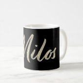 Milos Name whitegold Tasse Teetasse Kaffeetasse (VorderseiteRechts)