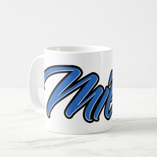 Milos Vorname Name blue Tasse Kaffeetasse (Vorderseite Links)