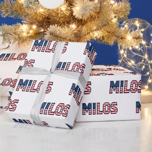 Milos Vorname Name USA US Geschenkpapier Papier