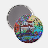 Milos Whimsical Happy Summer Garden Magnet (Vorderseite/Rückseite)
