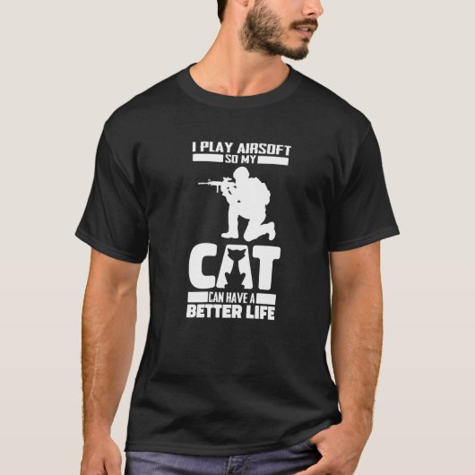 Milsim Cat Gewehr - Airsoft Premium T-Shirt (Vorderseite)