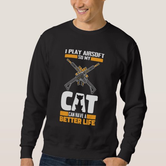 Milsim Cat Gun - Rifle Airsoft Sweatshirt (Vorderseite)
