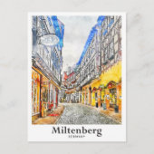 Miltenberg Deutschland Reisen Wasserfarben Hand Dr Postkarte (Vorderseite)