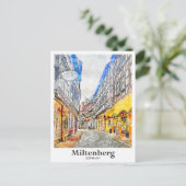 Miltenberg Deutschland Reisen Wasserfarben Hand Dr Postkarte (Stehend Vorderseite)