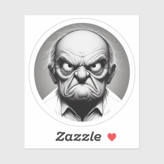 "Milton der wütende alte Mann" Vinyl Aufkleber (Blatt)