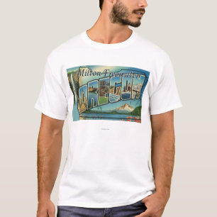 Milton-Freewater, Oregon - große Buchstabe-Szenen T-Shirt