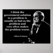 Milton Friedman Government Zitat Poster (Vorne)