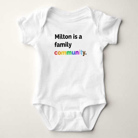 Milton ist ein PRIDE LGBTQ+-Bodysuit für eine Fami Baby Strampler (Vorderseite)