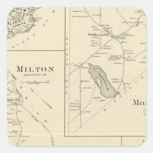 Milton, Strafford Co Quadratischer Aufkleber