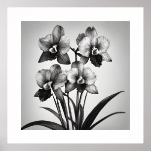 Miltonia Orchids II Monochromatische Kunstdrucke Poster